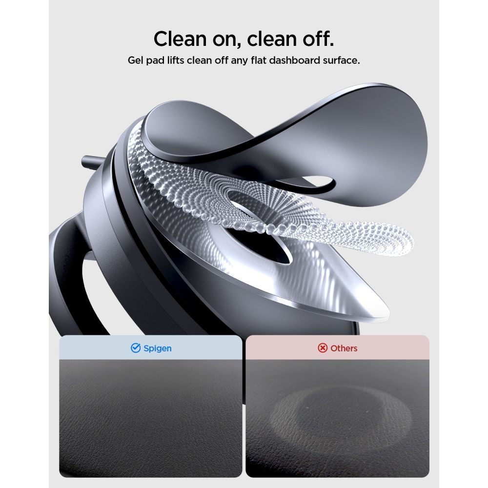 Automobilinis telefono laikiklis Spigen STK100 VacuumLock Magnetic MagSafe prietaisų skydeliui, juodas -- Uncategorized