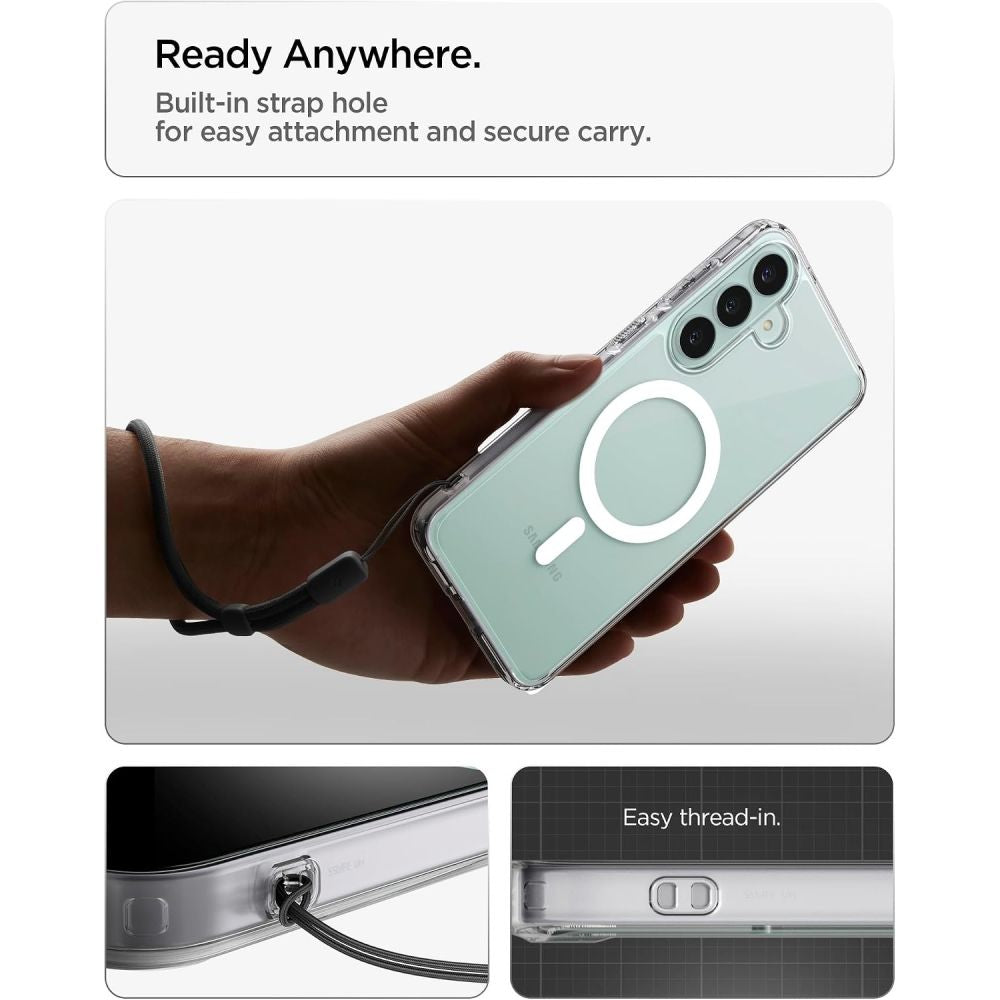 Dėklas Spigen Ultra Hybrid Mag MagSafe Galaxy S26 FE, skaidrus/baltas -- Galaxy S26 FE