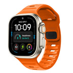 Dirželis Tech-Protect Silicone Line Apple Watch 8 / 9 / 10 / 11 / 12 / SE / Ultra (44 / 45 / 46 / 49 mm), oranžinis --...