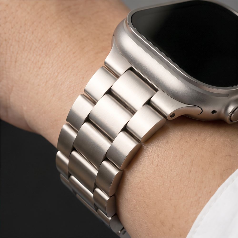Dirželis Tech-Protect Stainless Apple Watch 8 / 9 / 10 / 11 / 12 / SE / Ultra (44 / 45 / 46 / 49 mm), Starlight...