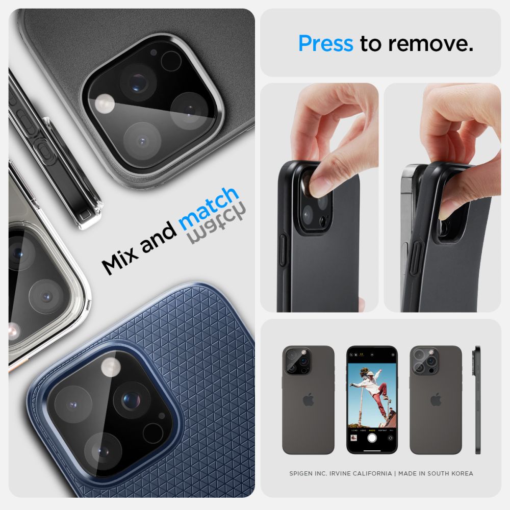 Spigen Optik.TR kameros apsauga iPhone 14–16 Pro/Max – juoda, 2 vnt.