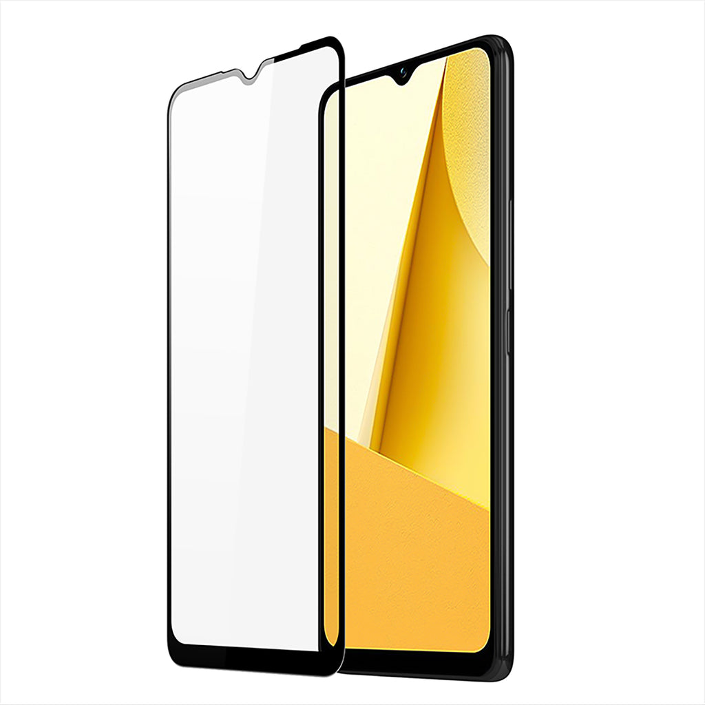 Dux Ducis 9D grūdintas stiklas Vivo Y16 / Y02s visas ekranas su juodu rėmeliu (tinka dėklui) -- Cell phone tempered glass