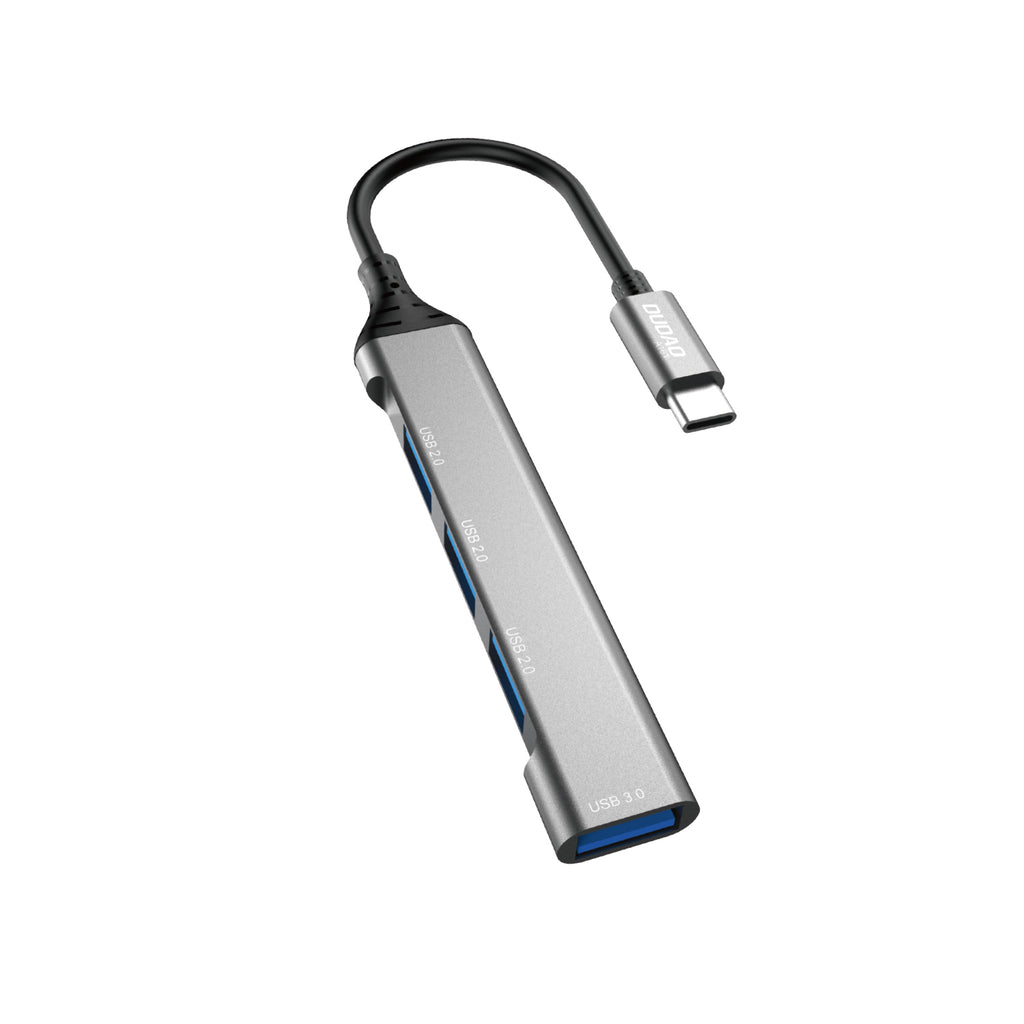 Dudao HUB 4in1 USB-C - 4x USB-A (3 x USB2.0 / USB3.0) 6.3cm juodas (A16T) -- USB Hubs