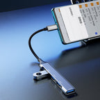 Dudao HUB 4in1 USB-C - 4x USB-A (3 x USB2.0 / USB3.0) 6.3cm juodas (A16T) -- USB Hubs