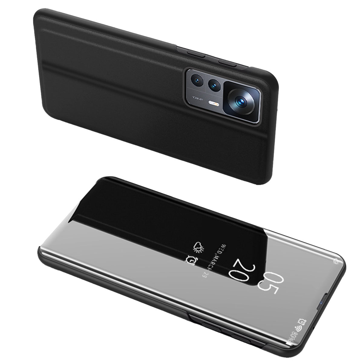 Clear View dėklas Xiaomi 12T / 12T Pro – juodas -- Xiaomi 12T
