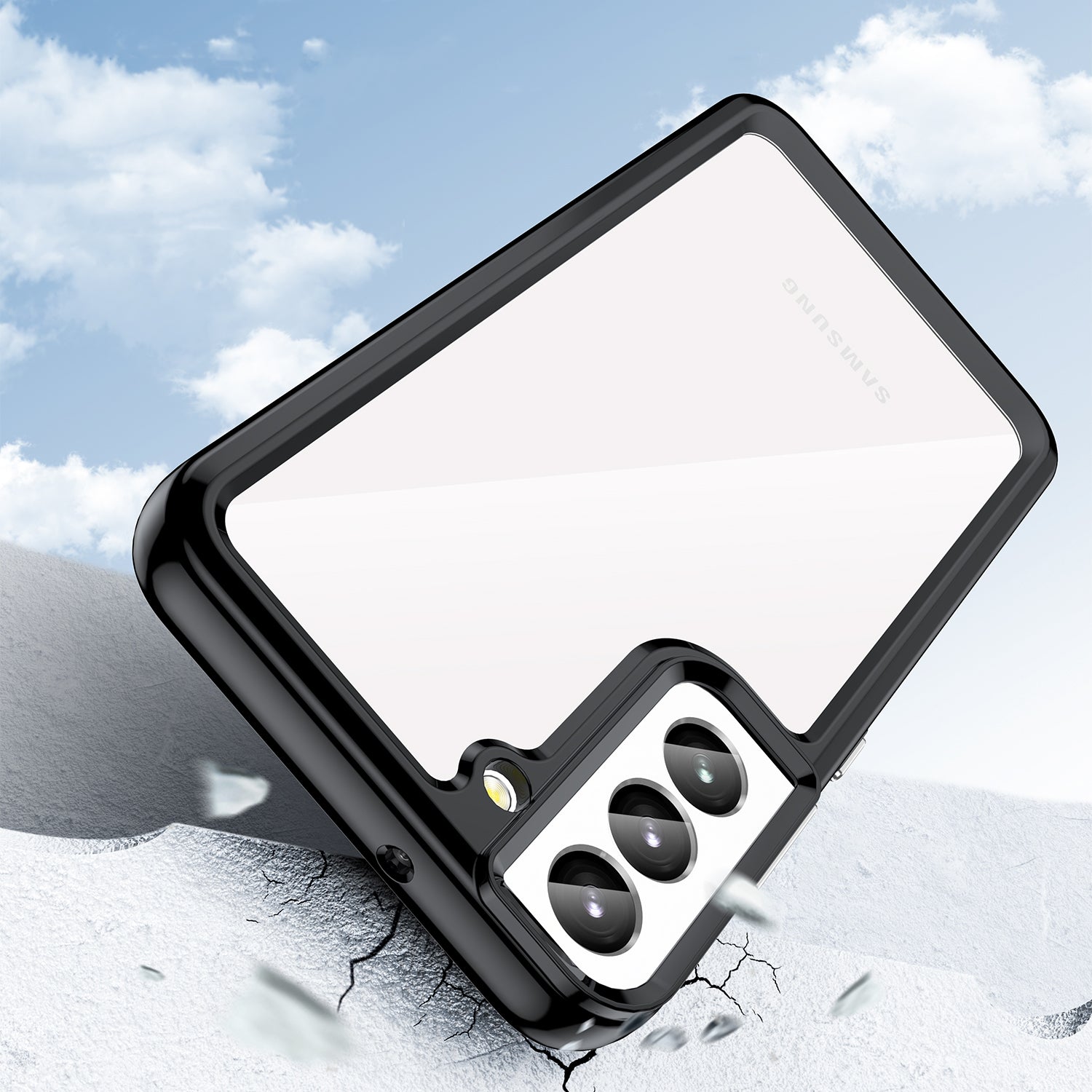 Skaidrus dėklas Samsung Galaxy S23+ – Outer Space Case, juodas