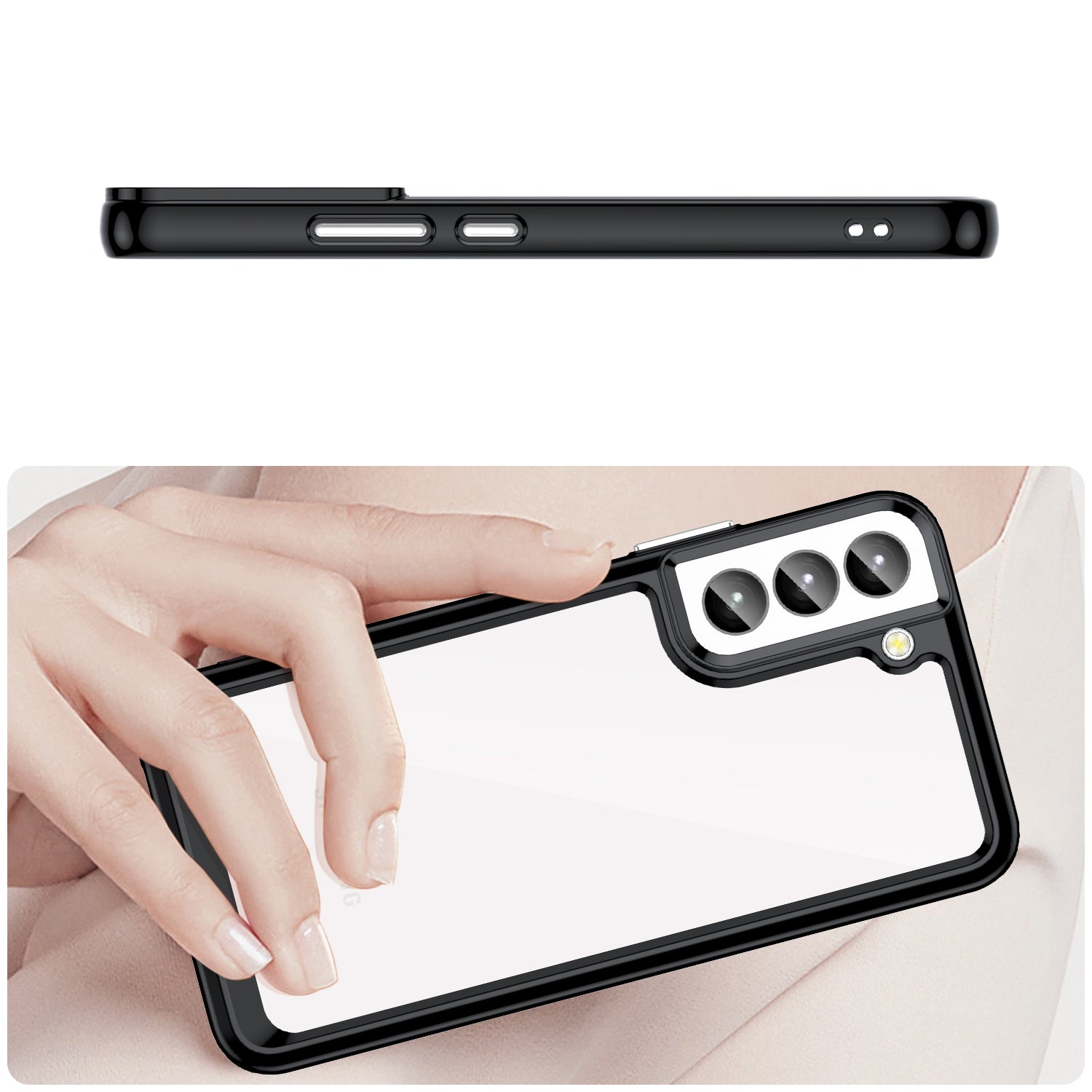 Skaidrus dėklas Samsung Galaxy S23+ – Outer Space Case, juodas