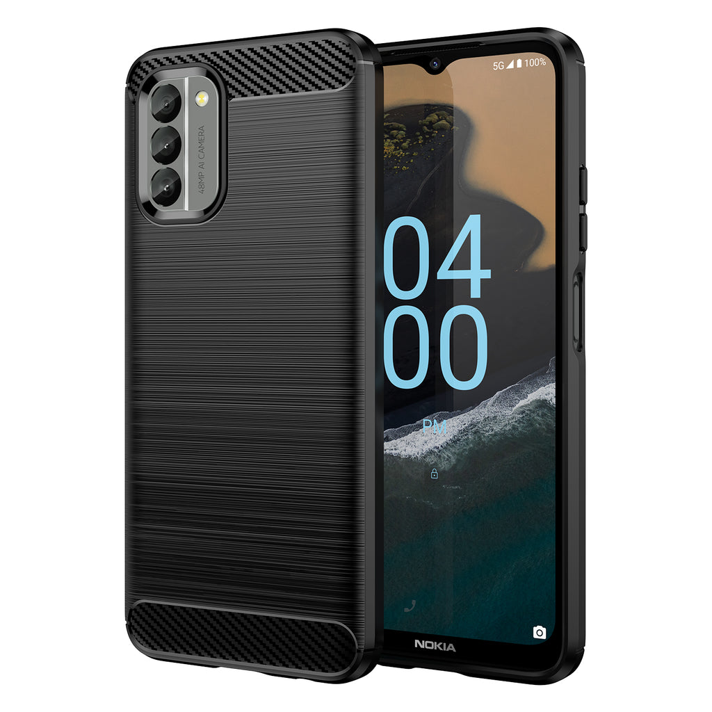 Carbon Case Dėklas Nokia G400 Lankstus silikoninis anglies dangtelis juodas -- Nokia G400