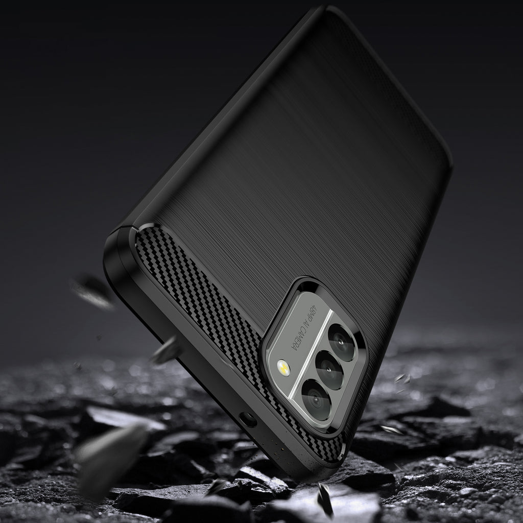 Carbon Case Dėklas Nokia G400 Lankstus silikoninis anglies dangtelis juodas -- Nokia G400