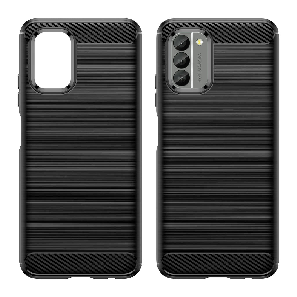 Carbon Case Dėklas Nokia G400 Lankstus silikoninis anglies dangtelis juodas -- Nokia G400