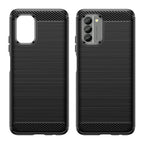Carbon Case Dėklas Nokia G400 Lankstus silikoninis anglies dangtelis juodas -- Nokia G400