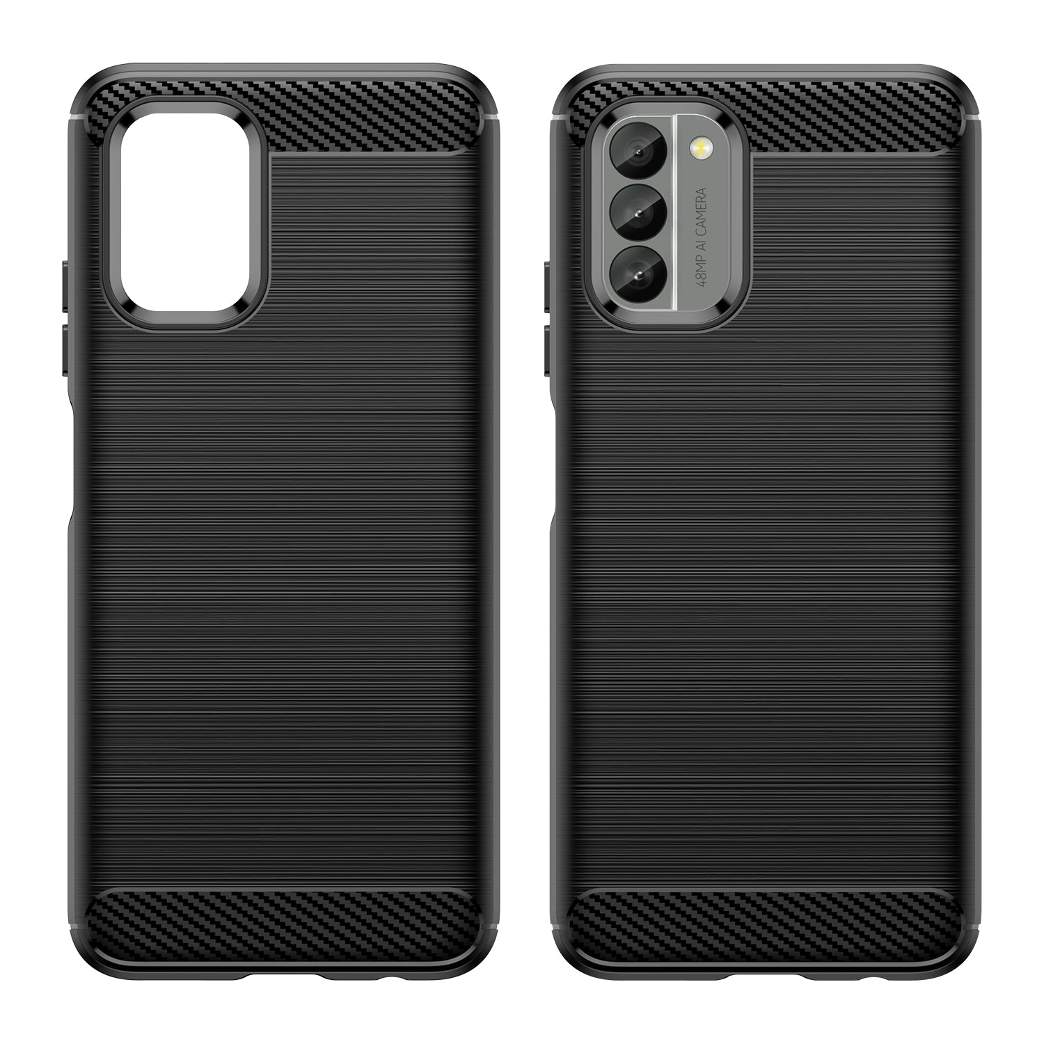 Carbon Case Dėklas Nokia G400 Lankstus silikoninis anglies dangtelis juodas -- Nokia G400