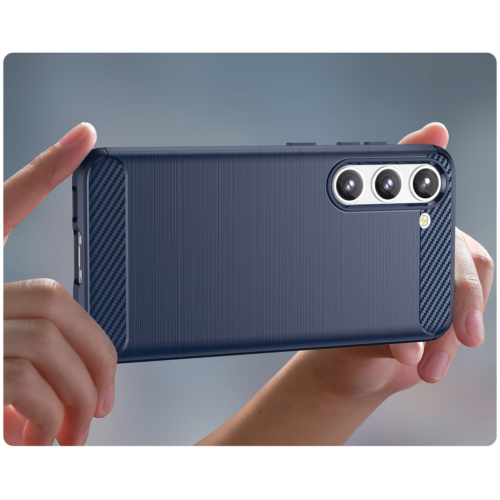 Carbon Case dėklas Samsung Galaxy S23+ – mėlynas