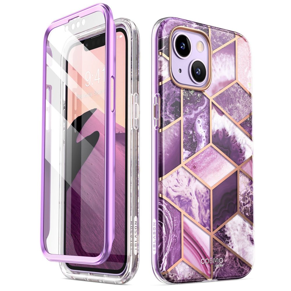 Supcase Cosmo dėklas iPhone 14 Plus – rožinis marmuras