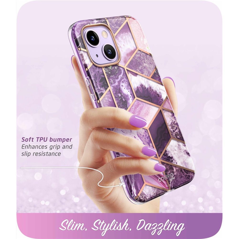 Supcase Cosmo dėklas iPhone 14 Plus – rožinis marmuras