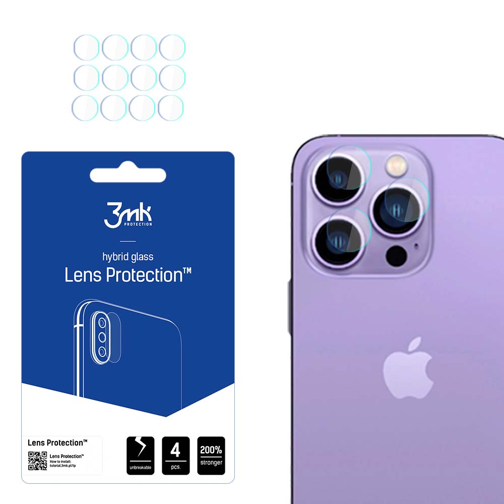 Kameros stiklas, skirtas iPhone 14 Pro Max / 14 Pro 7H, skirtas 3mk serijos objektyvo apsauginiam objektyvui -- iPhone 14...