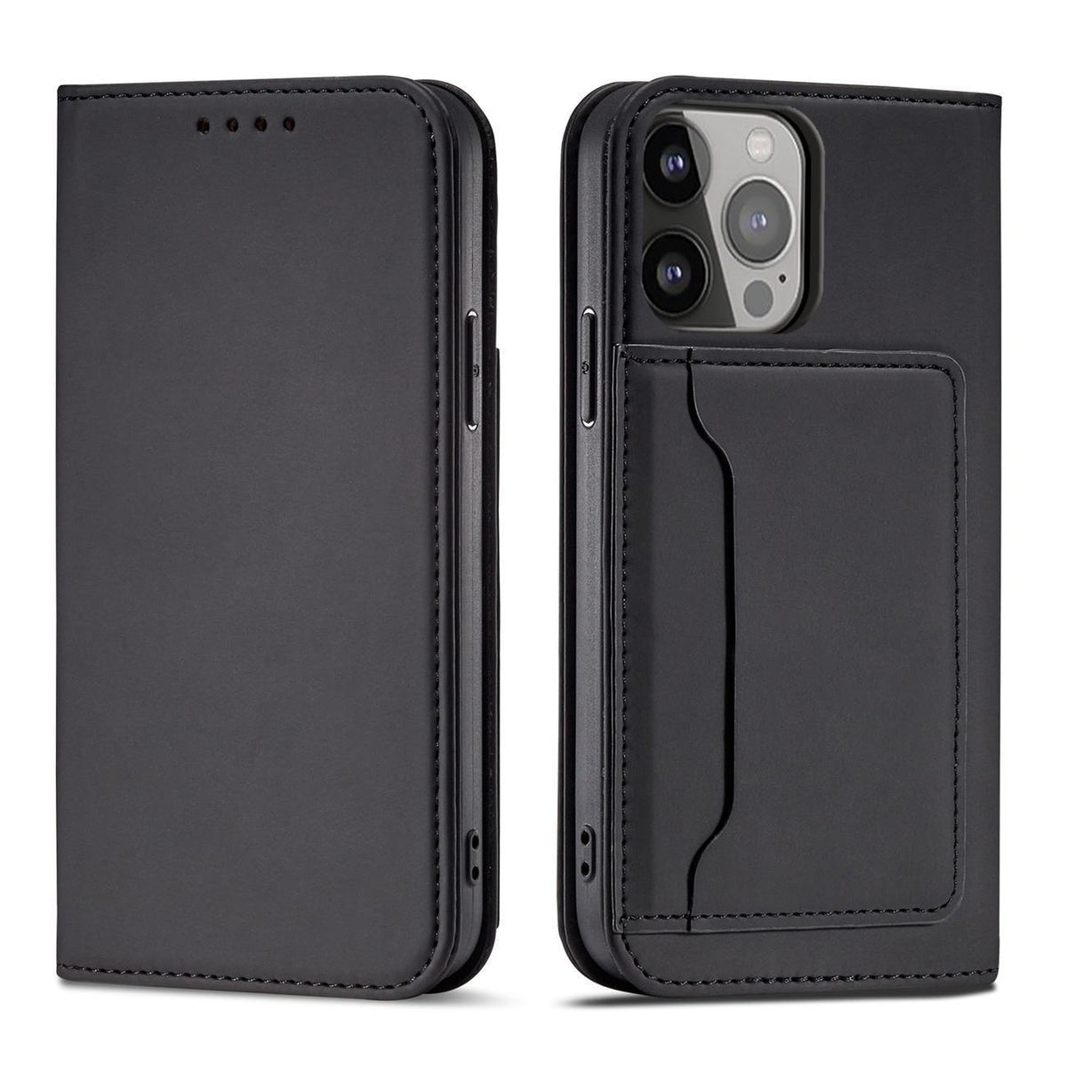 Magnetinis dėklas Samsung Galaxy S23 – juodas, su pinigine