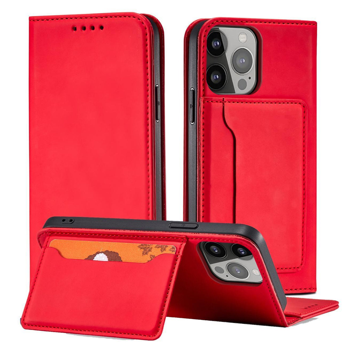 Atverčiamas dėklas-piniginė Samsung Galaxy S23 – raudonas