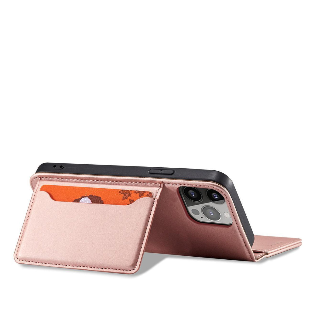 Samsung Galaxy S23+ magnetinis dėklas-piniginė – rožinis