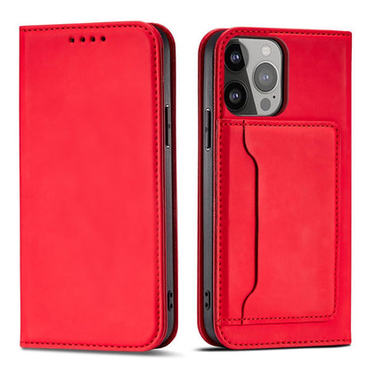 Magnetinis dėklas su pinigine Samsung Galaxy S23 Ultra – raudonas