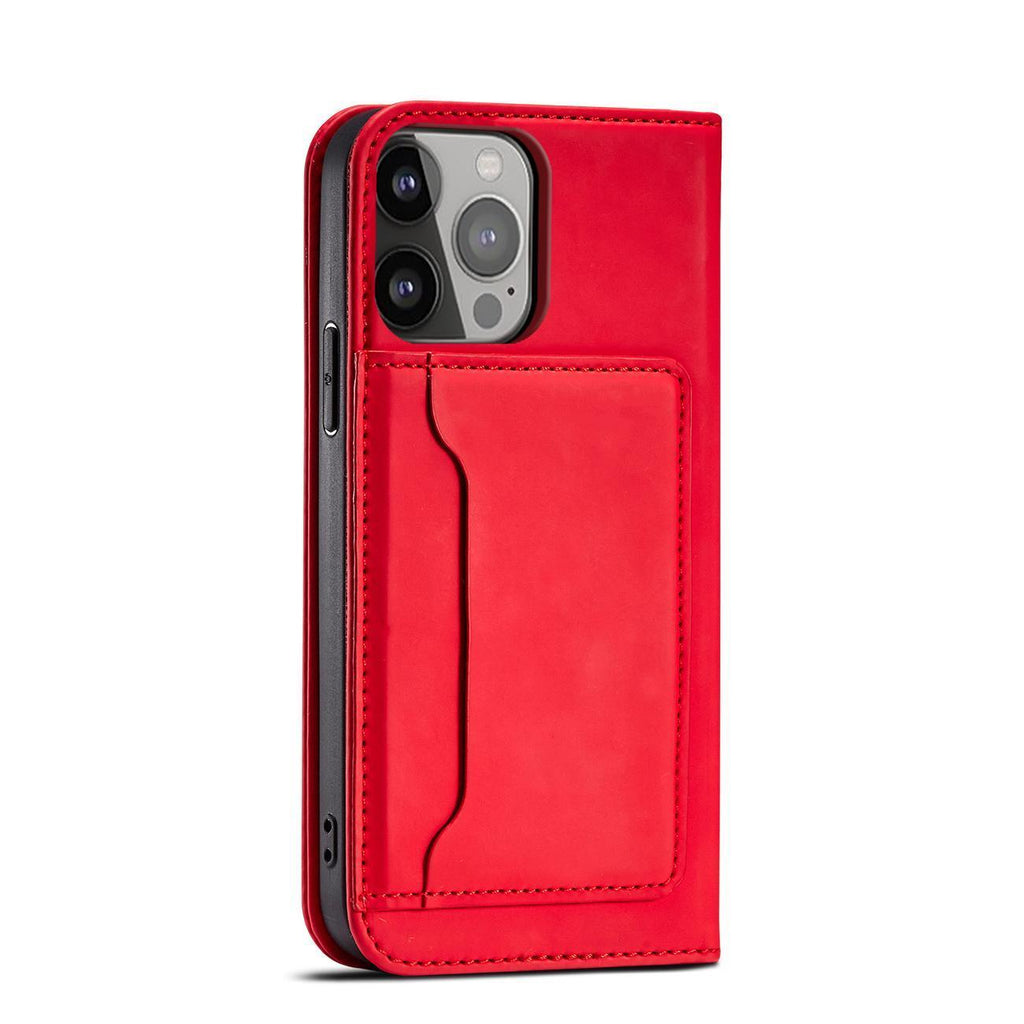 Magnetinis dėklas su pinigine Samsung Galaxy S23 Ultra – raudonas