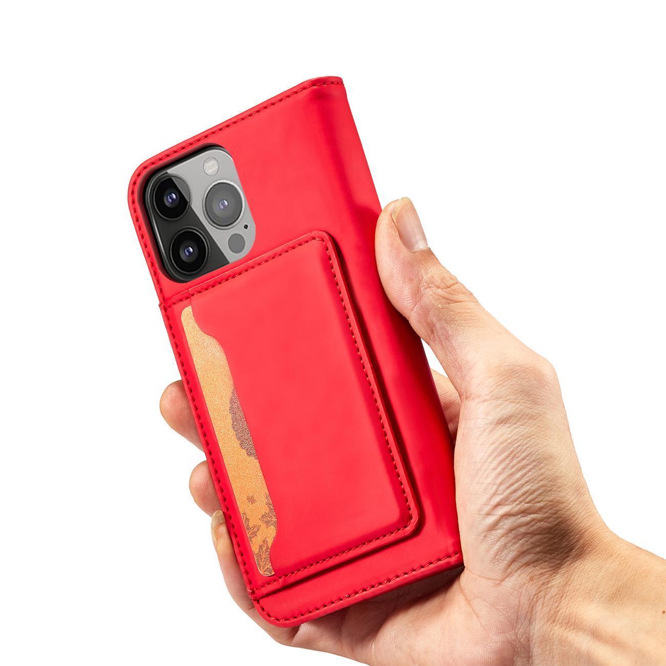 Magnetinis dėklas su pinigine Samsung Galaxy S23 Ultra – raudonas