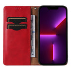 Samsung Galaxy S23+ atverčiamas dėklas su pinigine – raudonas