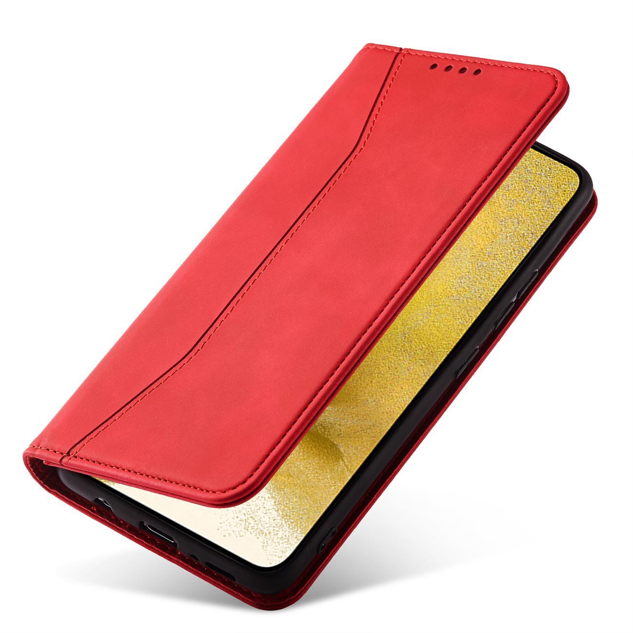 Magnet Fancy dėklas Samsung Galaxy S23+ – raudonas