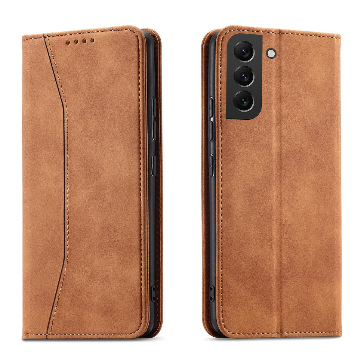 Magnet Fancy Case dėklas Samsung Galaxy S23+ – rudas