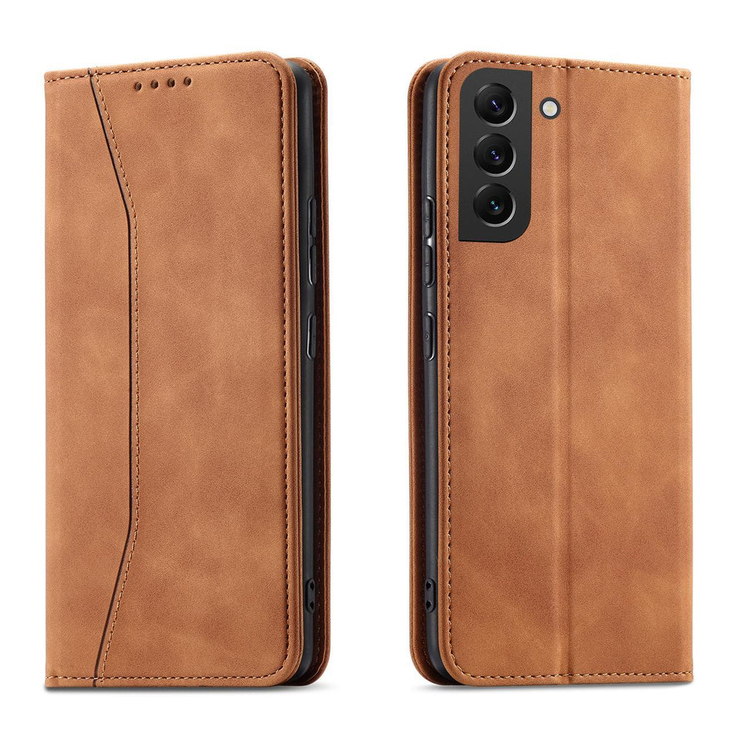 Magnet Fancy Case dėklas Samsung Galaxy S23+ – rudas