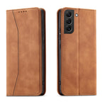 Magnet Fancy Case dėklas Samsung Galaxy S23+ – rudas