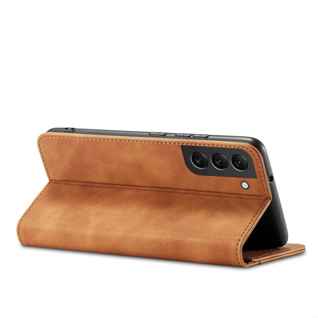 Magnet Fancy Case dėklas Samsung Galaxy S23+ – rudas