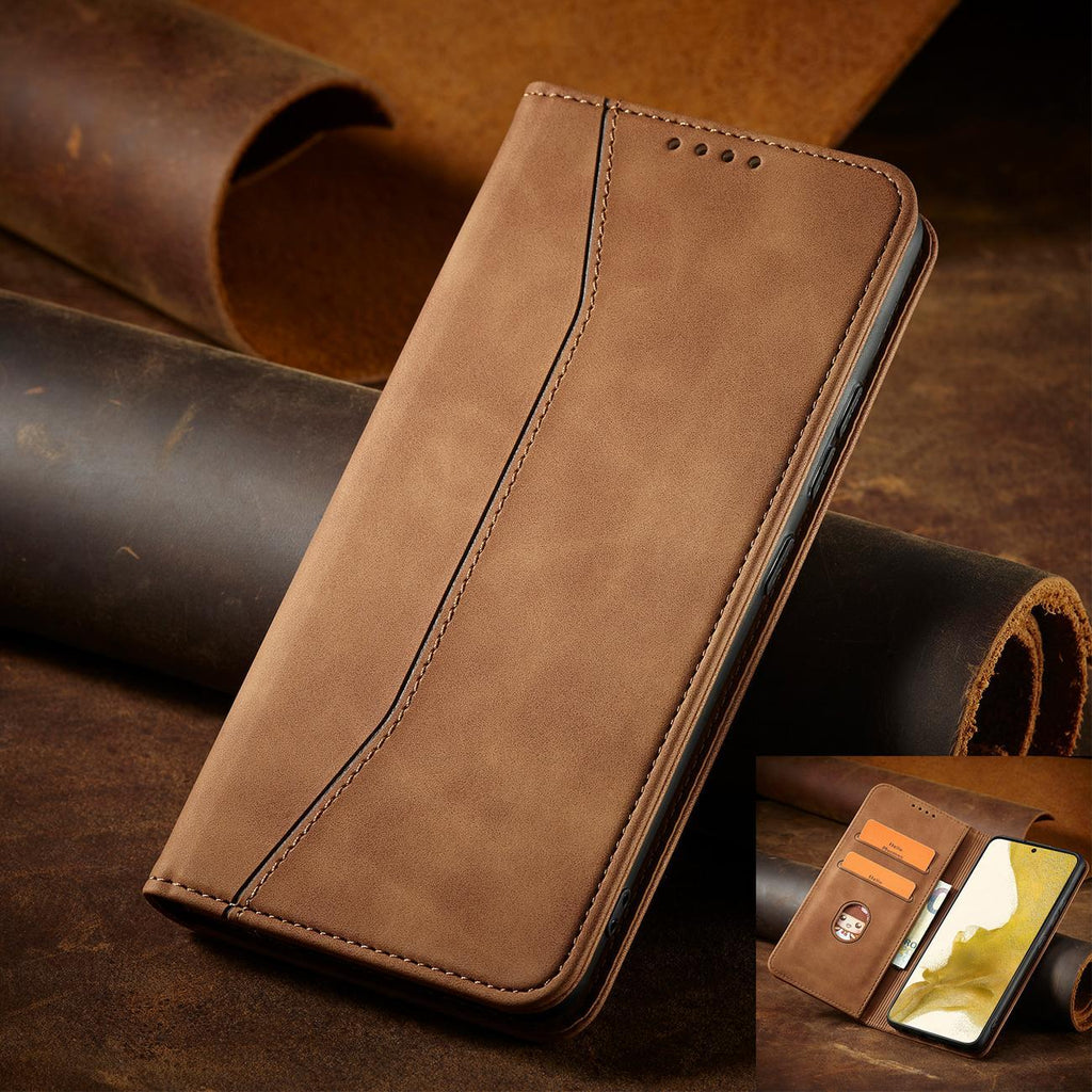 Magnet Fancy Case dėklas Samsung Galaxy S23+ – rudas