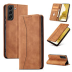 Magnet Fancy Case dėklas Samsung Galaxy S23+ – rudas
