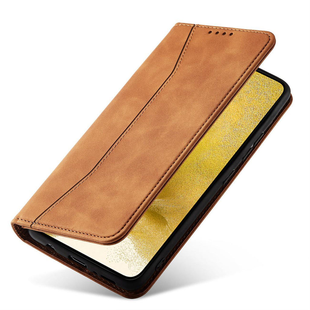 Magnet Fancy Case dėklas Samsung Galaxy S23+ – rudas