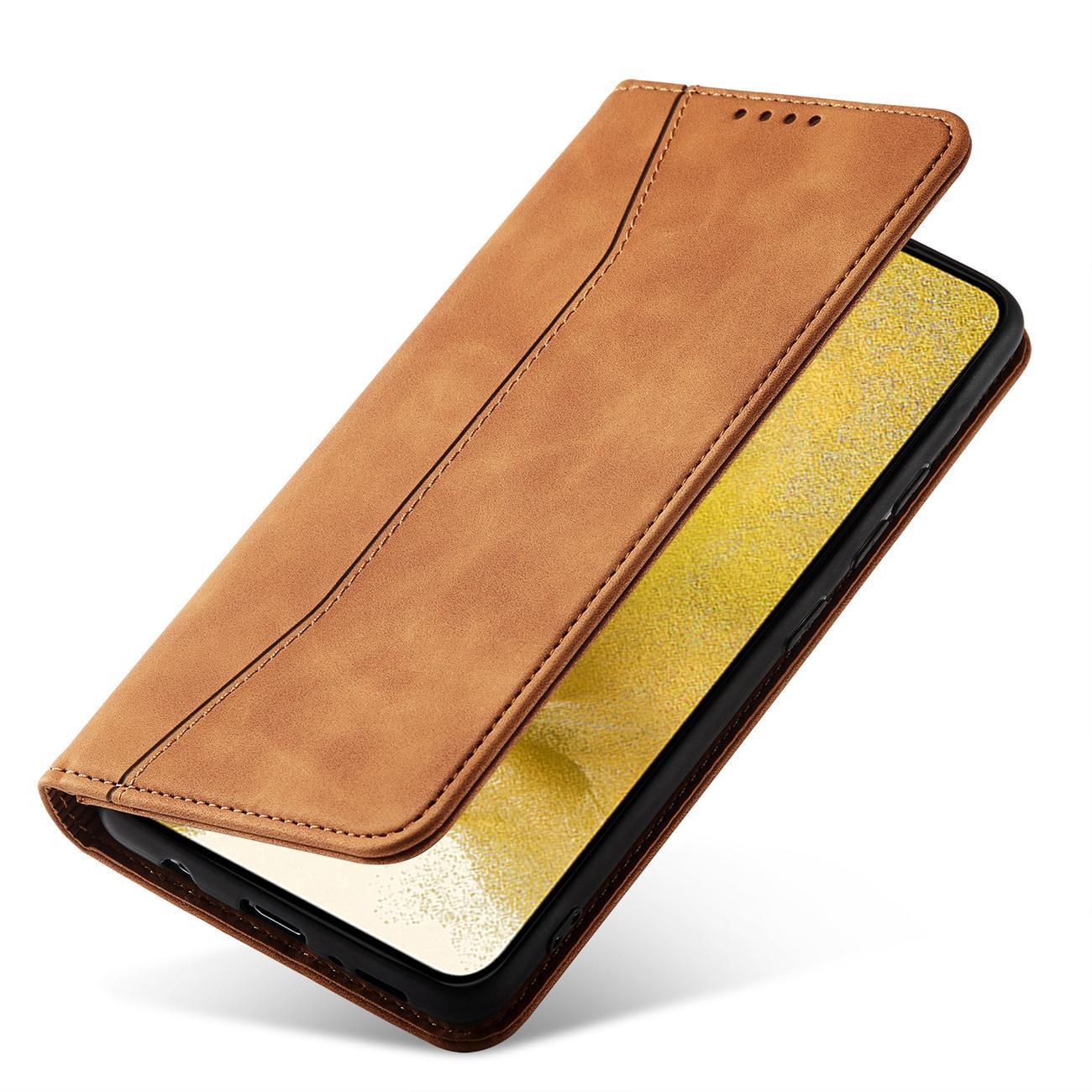 Magnet Fancy Case dėklas Samsung Galaxy S23+ – rudas