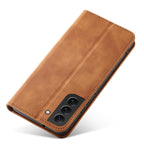 Magnet Fancy Case dėklas Samsung Galaxy S23+ – rudas