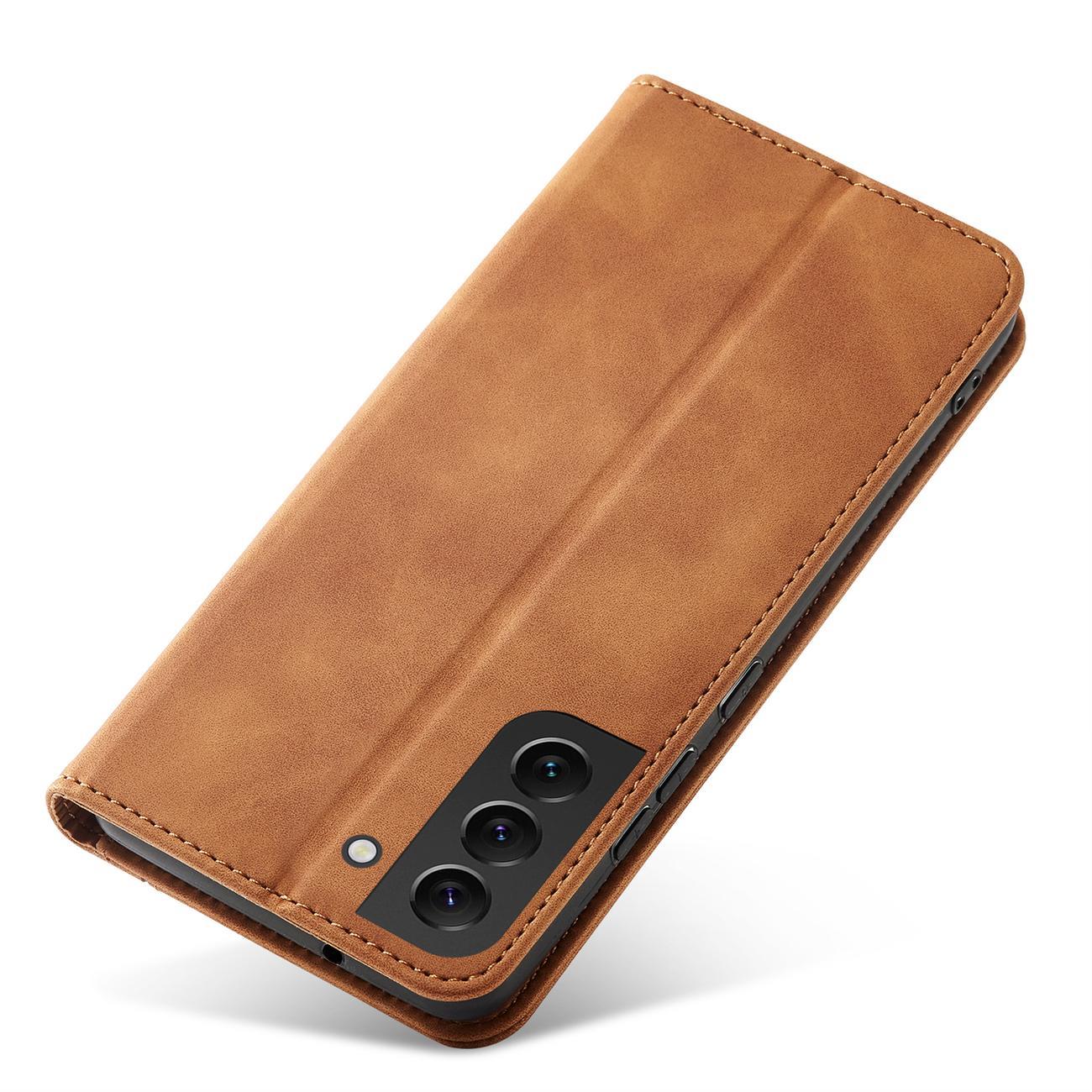 Magnet Fancy Case dėklas Samsung Galaxy S23+ – rudas