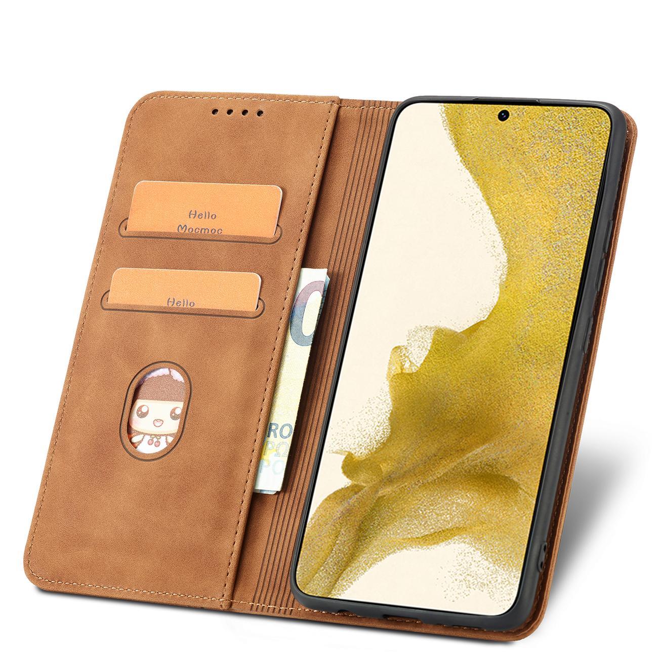 Magnet Fancy Case dėklas Samsung Galaxy S23+ – rudas
