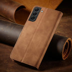 Magnet Fancy Case dėklas Samsung Galaxy S23+ – rudas
