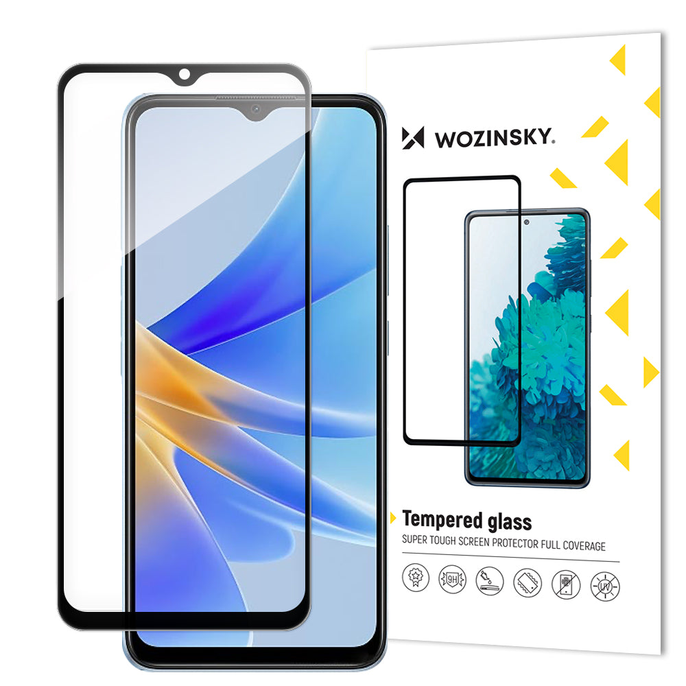 Wozinsky grūdintas stiklas Oppo A17 – juodu rėmeliu -- Oppo A17