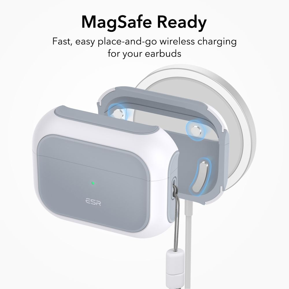ESR Orbit HaloLock MagSafe dėklas AirPods Pro 1/2 – baltas -- AirPods Pro 1