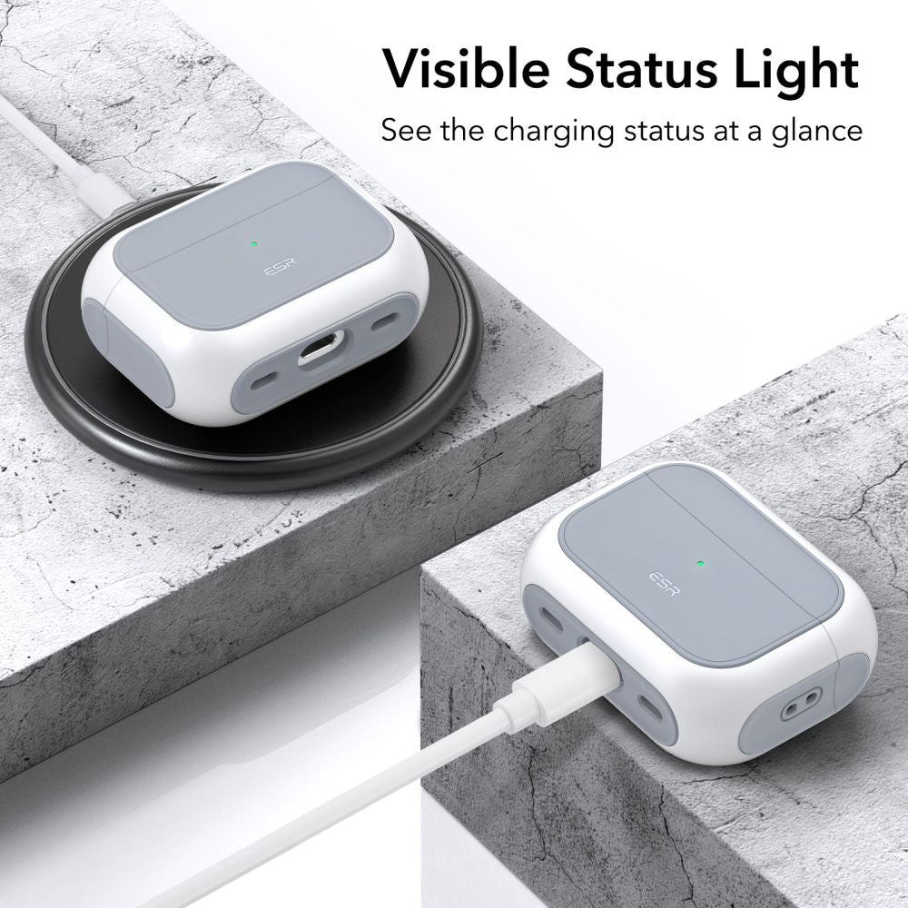 ESR Orbit HaloLock MagSafe dėklas AirPods Pro 1/2 – baltas -- AirPods Pro 1
