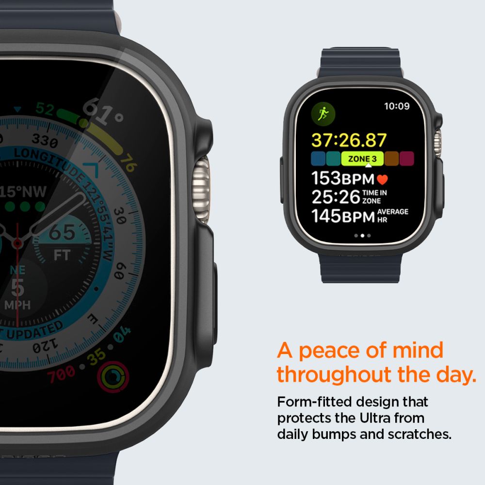 Spigen Thin Fit dėklas Apple Watch Ultra (49mm) - Juodas -- Apple Watch Ultra