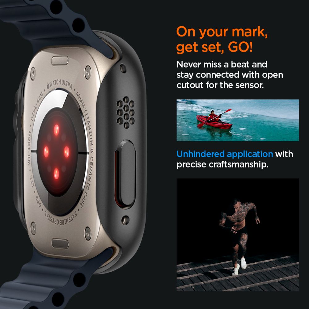 Spigen Thin Fit dėklas Apple Watch Ultra (49mm) - Juodas -- Apple Watch Ultra