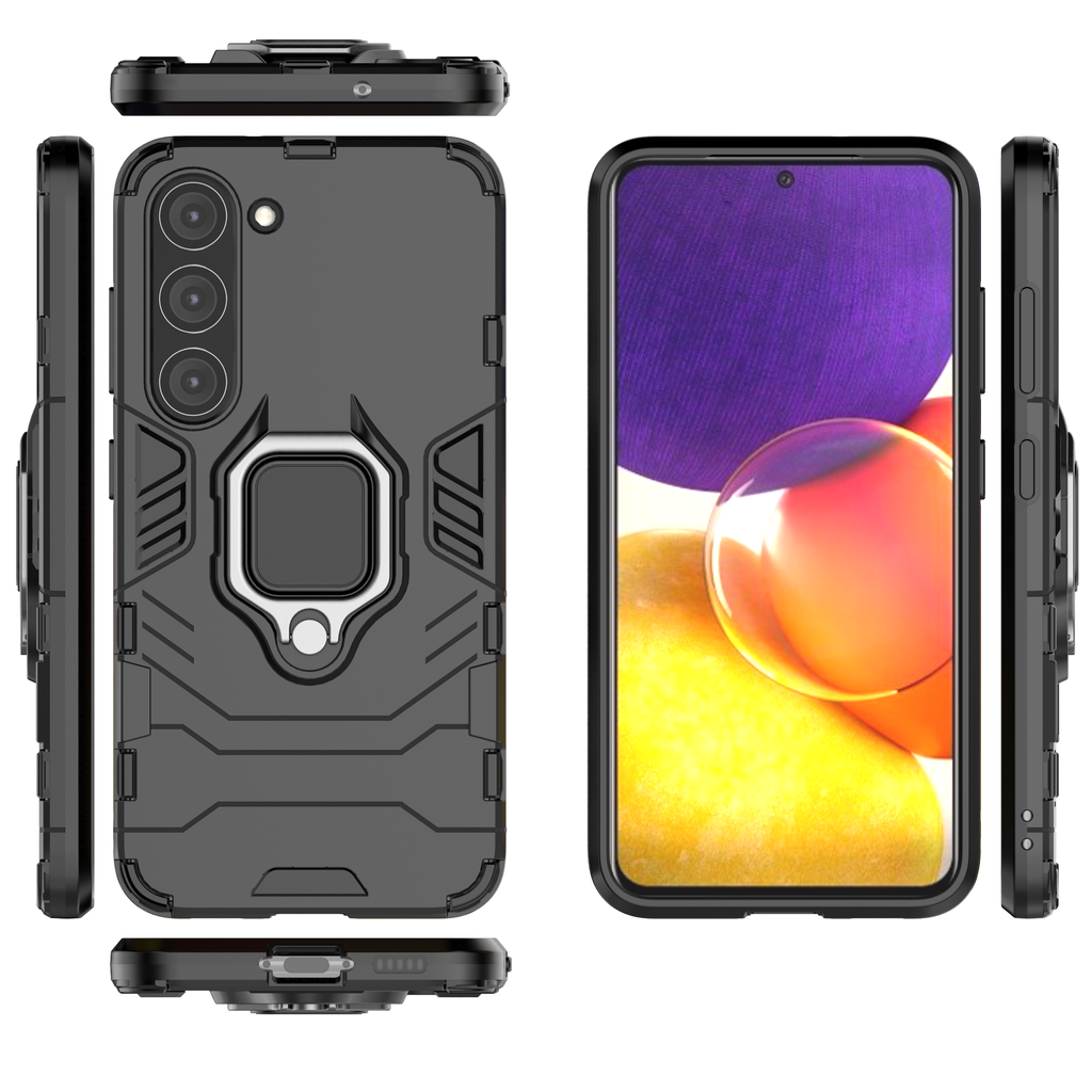 Ring Armor dėklas Samsung Galaxy S23 – juodas, su žiedu