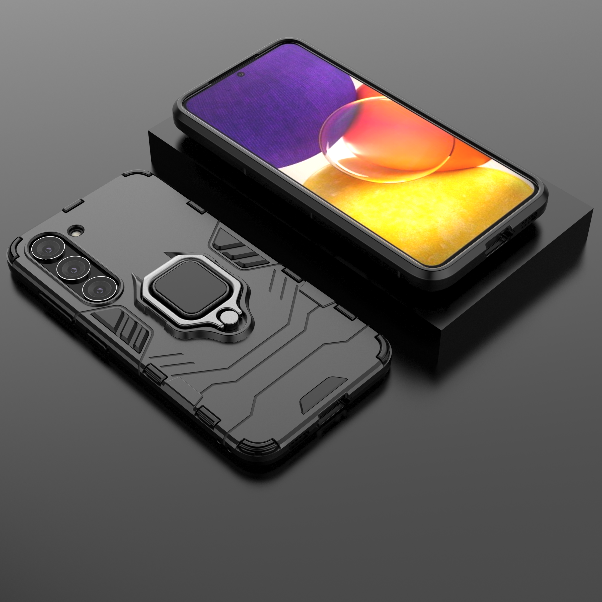 Ring Armor dėklas Samsung Galaxy S23 – juodas, su žiedu