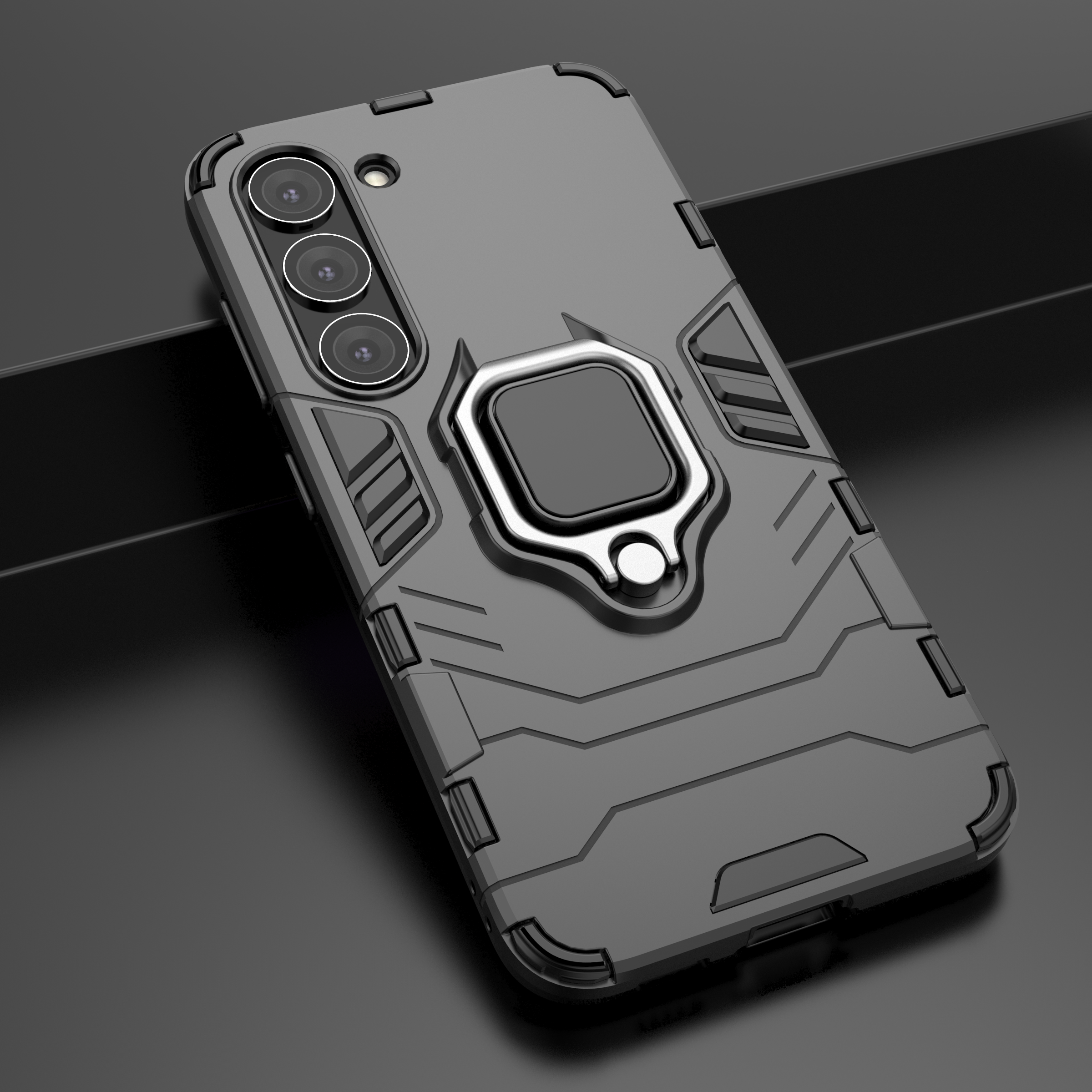 Ring Armor dėklas Samsung Galaxy S23 – juodas, su žiedu