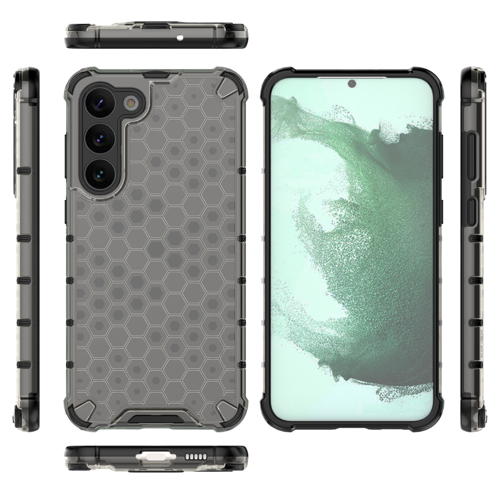 Šarvuotas Honeycomb dėklas Samsung Galaxy S23+ – juodas
