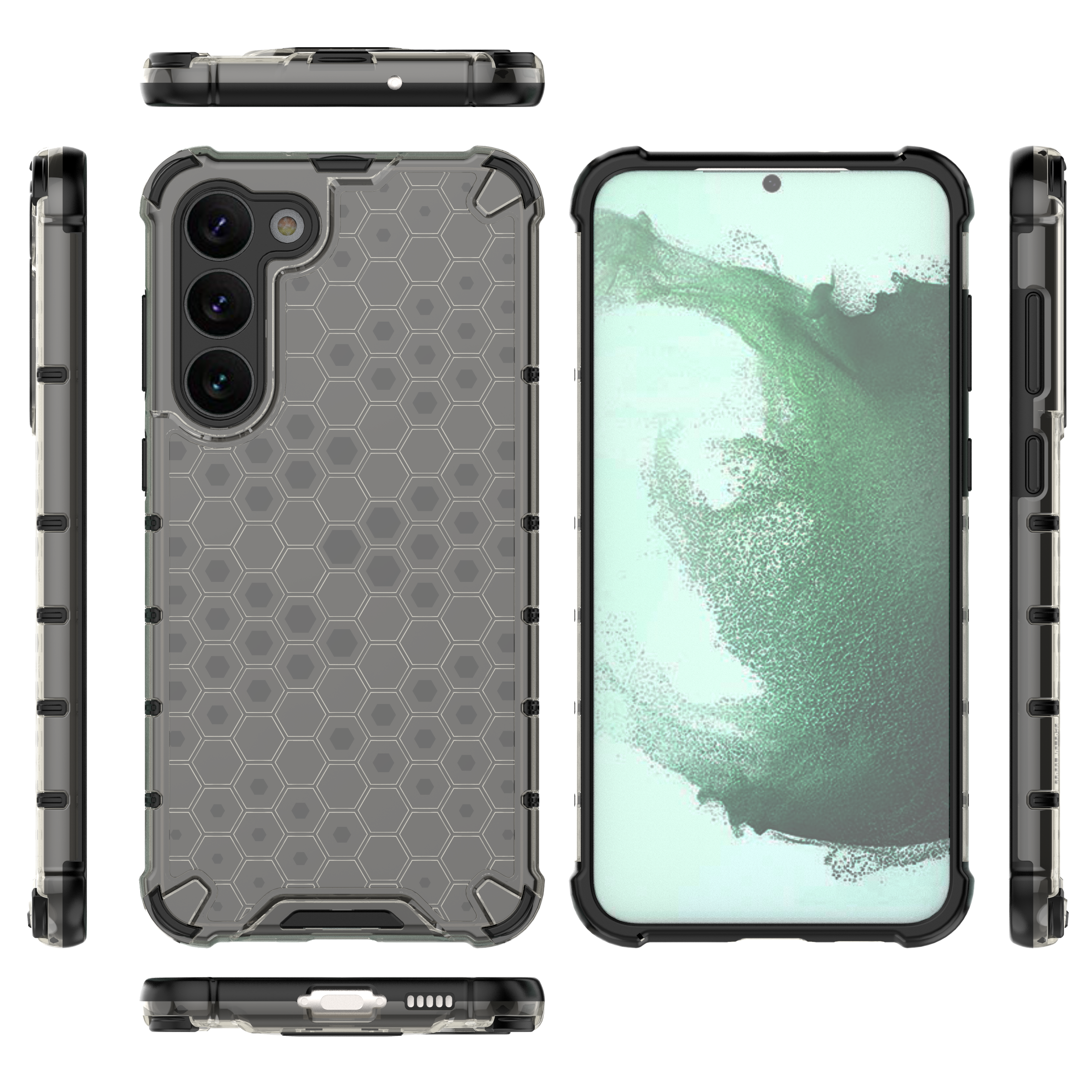 Šarvuotas Honeycomb dėklas Samsung Galaxy S23+ – juodas